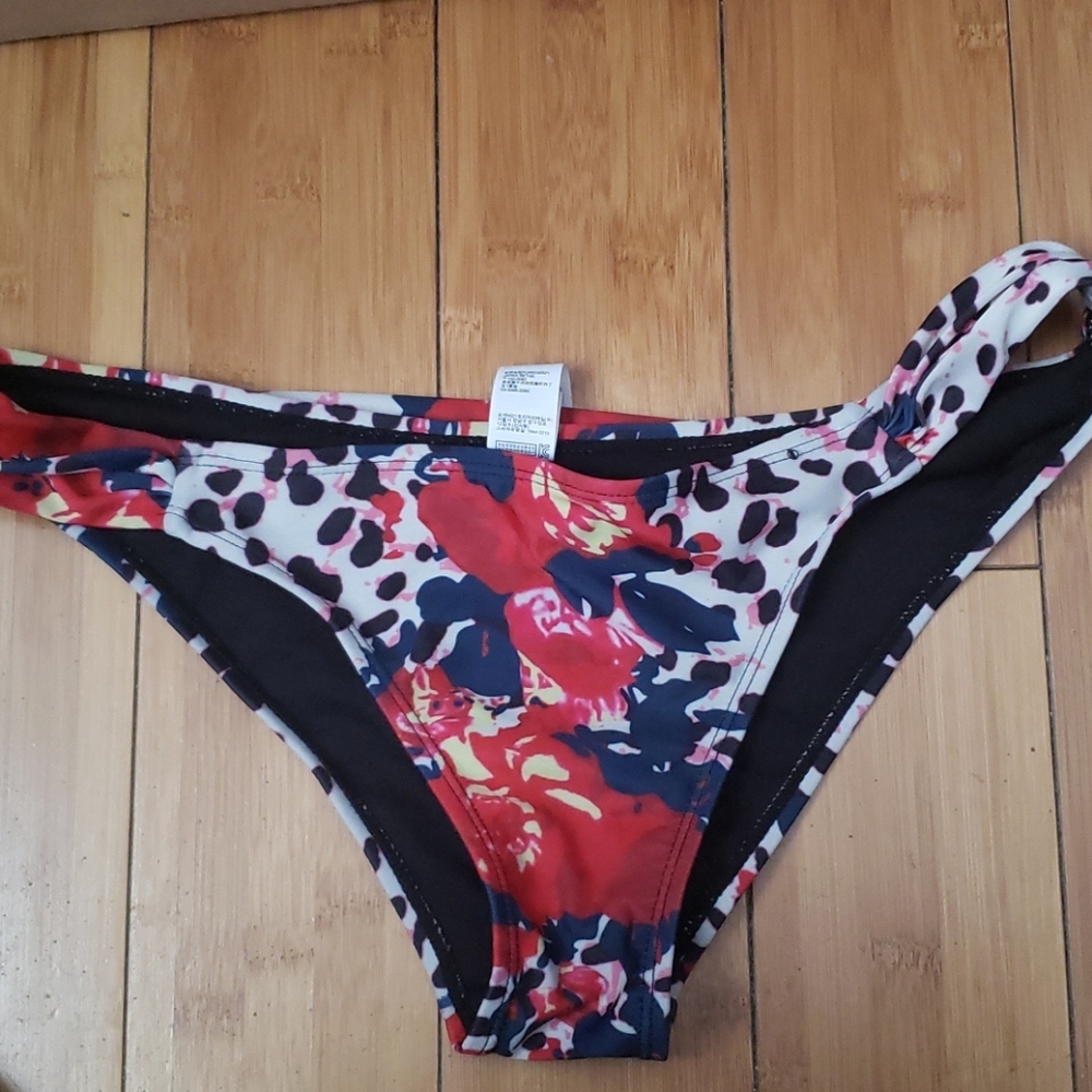 Leopard floral swim bottom